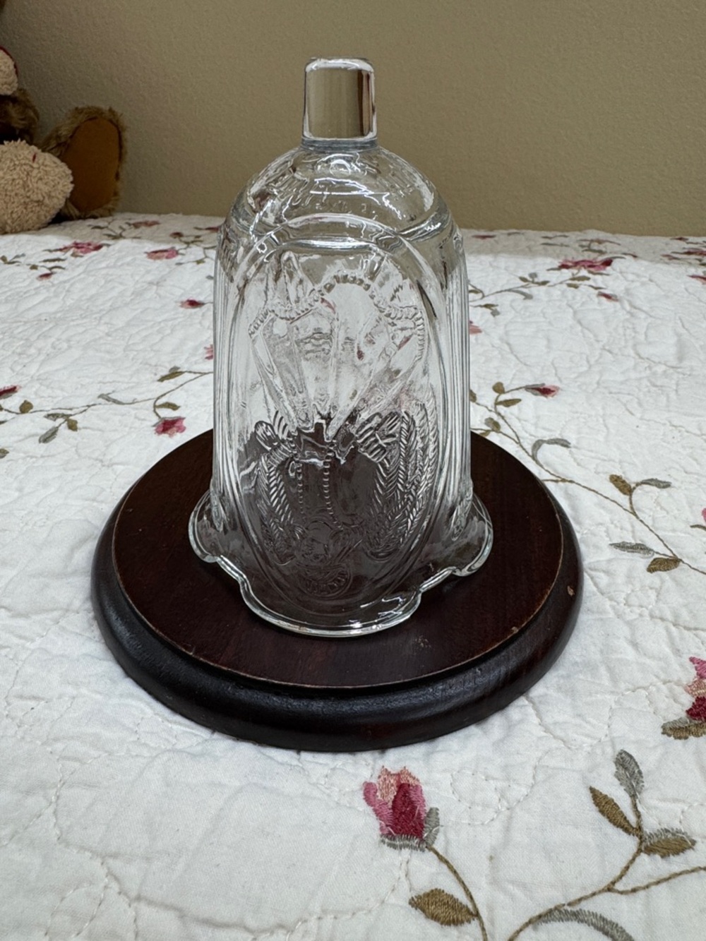 Homco Home Interiors Clear Embossed Glass Angel Designed Sconce